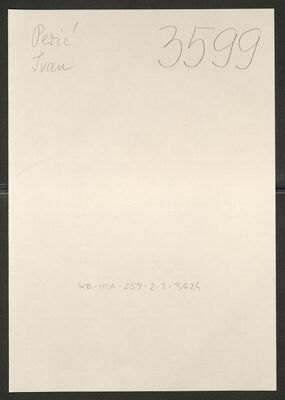 Perić, Ivan, 6.6.1918. Policijski karton