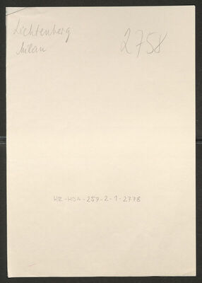 Lichtenberg, Milan, 7.5.1897. Policijski karton