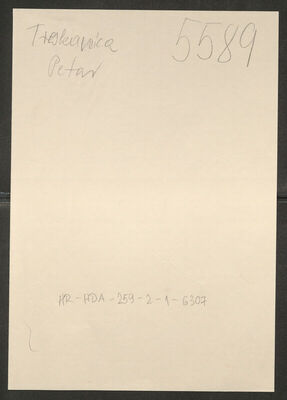 Treskavica, Petar, 1905. Policijski karton