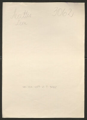 Mattes, Leon, 24.12.1911. Policijski karton