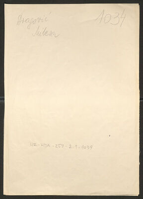 Dragović, Milena, 23.9.1921. Policijski karton