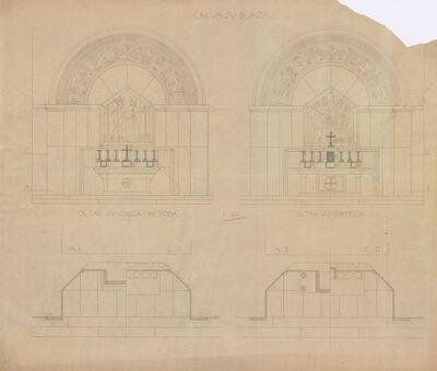 Crkva sv. Blaža, oltar sv. Ćirila i sv. Metoda/pogledi i tlocrti