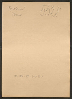 Tonković, Pavao, 29.6.1905. Policijski karton