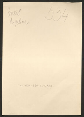 Božić, Angelina, 5.5.1914. Policijski karton