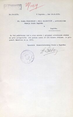 Pripomoć za podvornike Janku Felbingeru i Mili Balenoviću