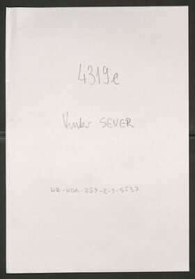 Sever, Vinko, 6.1.1915. Policijski karton