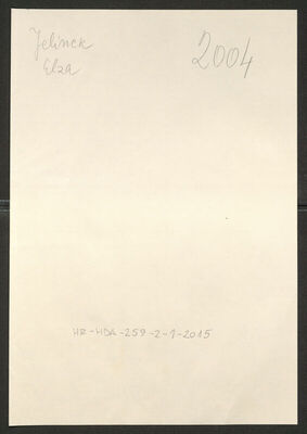 Jelinek, Elza rođ. Meller, 23.5.1904. Policijski karton