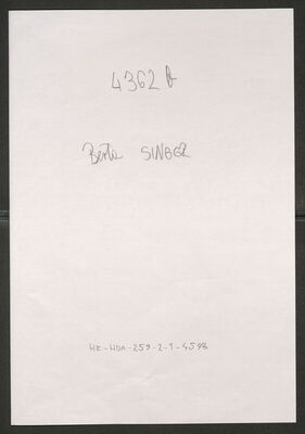 Singer, Berta rođ. Kraus, 2.2.1867. Policijski karton