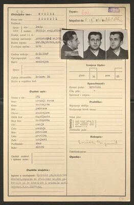 Soušek, Bogumil, 8.9.1907. Policijski karton