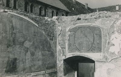 Lepoglava - Bivši pavlinski samostan, portret Pavla Ivanovića, s lijeve strane dio freske