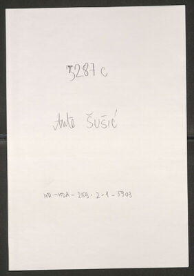 Šušić, Ante, 30.5.1921. Policijski karton