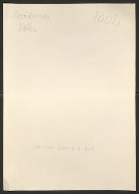 Dombrovski, Valter, 30.11.1904. Policijski karton