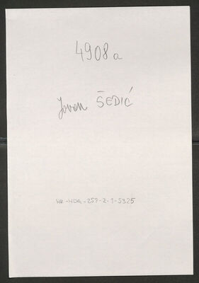 Šedić, Jovan, 1897. Policijski karton