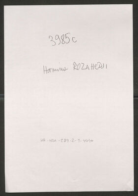 Rozahedji, Hermina, 26.6.1921. Policijski karton