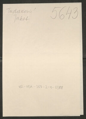 Tudaković, Jakob, 1885. Policijski karton