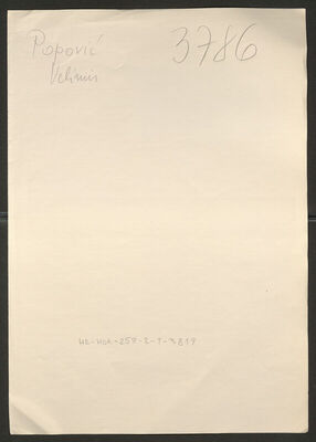 Popović, Velimir, 14.10.1921. Policijski karton