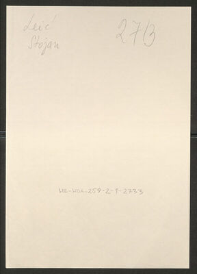 Leić, Stojan, 1915. Policijski karton