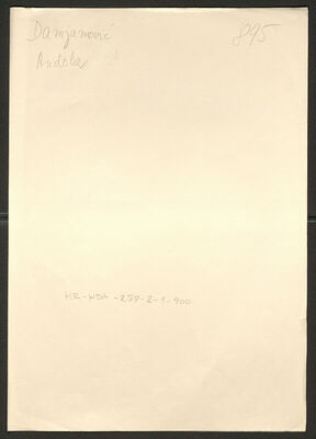 Damjanović, Anđela, 24.11.1907. Policijski karton