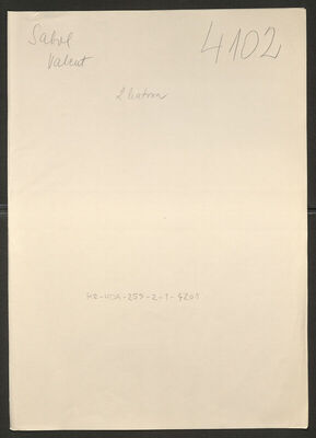 Sabol, Valent, 2.2.1909. Policijski karton