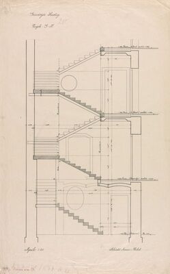 Stambena zgrada Lustig, stubišta/presjek/G-H
