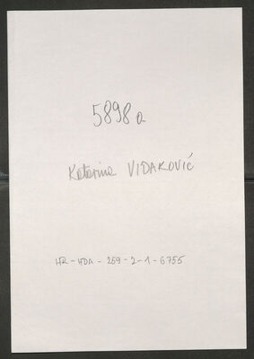 Vidaković, Katarina, 5.11.1919. Policijski karton