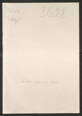 Peršon, Franjo, 1.5.1905. Policijski karton