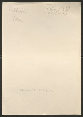 Perković, Ivan, 28.7.1898. Policijski karton