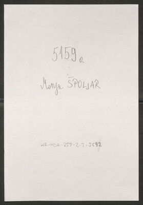 Špoljar, Marija, 6.11.1921. Policijski karton