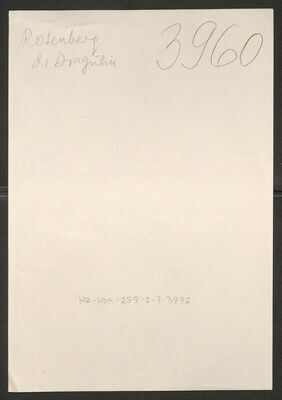 Rosenberg, Dragutin, 1898. Policijski karton