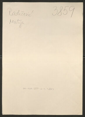 Radičević, Matija, 18.7.1890. Policijski karton