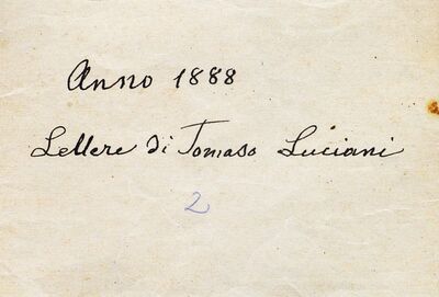 Anno = Godina 1888. Lettere di Tomaso Luciani = Pisma Tomasa Lucianija, numerirana rukom, s plavom olovkom, od 32 – 51, po 1- 2 listova, br. 50