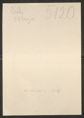 Šoški, Oktavija, 1897. Policijski karton