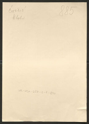 Ćurčić, Nikola, 18.11.1905. Policijski karton