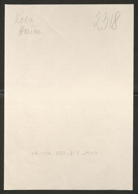 Koen, Haim, 23.4.1908. Policijski karton