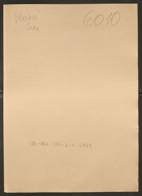 Vlašić, Ivan, 23.6.1899. Policijski karton