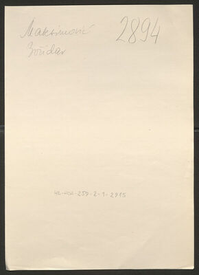 Maksimović, Božidar, 14.3.1900. Policijski karton