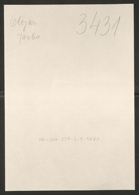 Olejar, Janko, 14.6.1906. Policijski karton