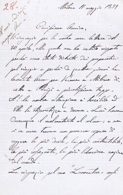 Br. 28, – Cara Amica! = Draga prijateljice!,pismo