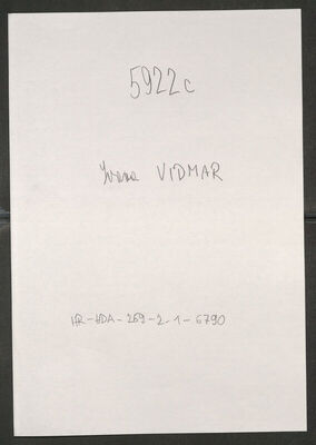 Vidmar, Ivana, 15.6.1921. Policijski karton