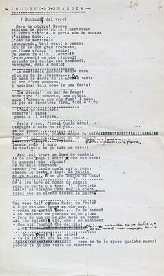 In corpo di Guardia = Na straži, (Schizzi dal vero = Istinite skice ), pjesma Adolfa Leghisse, 1915.