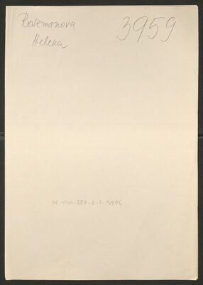 Rosemanova, Helena. Policijski karton
