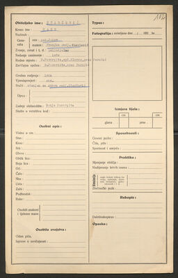 Starčević, Mate, 1904. Policijski karton