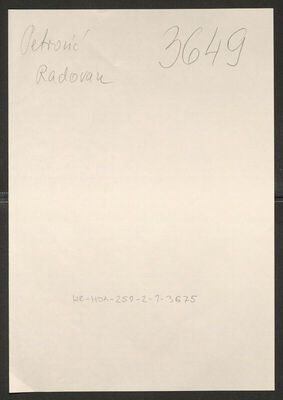 Petrović, Radovan, 1906. Policijski karton