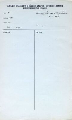 Zapisnik I. sjednice Zemaljskog povjerenstva, 11. 1. 1911.