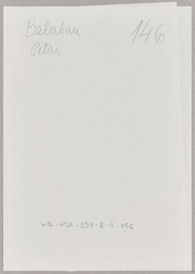 Balaban, Petar, 29.5.1908. Policijski karton