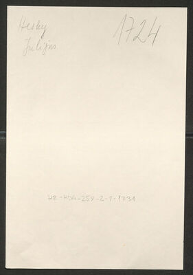 Hesky, Julijus, 1.5.1895. Policijski karton