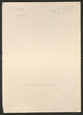 Sedmak, Damas, 11.12.1911. Policijski karton