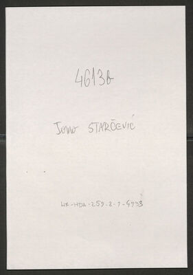 Starčević, Tomo, 1909. Policijski karton