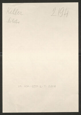 Kehler, Milutin, 21.7.1907. Policijski karton