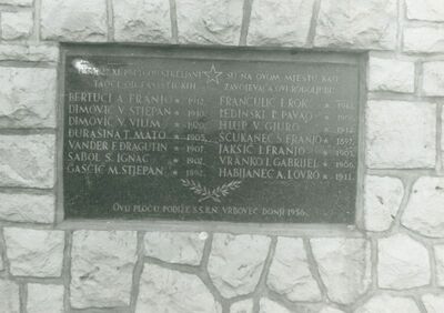 Vrbovec - Spomenik NOB-e, ploča s natpisom